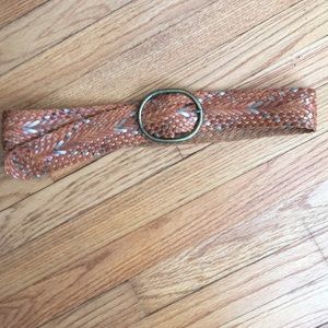 Woven leather belt